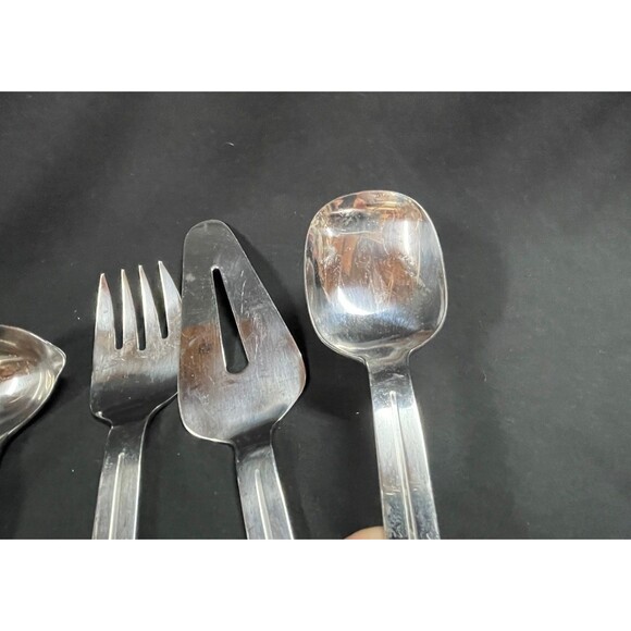 Oxford Hall San Remo Serving Set of 4 Soup Spoon Serving Fork Pie - Picture 4 of 6